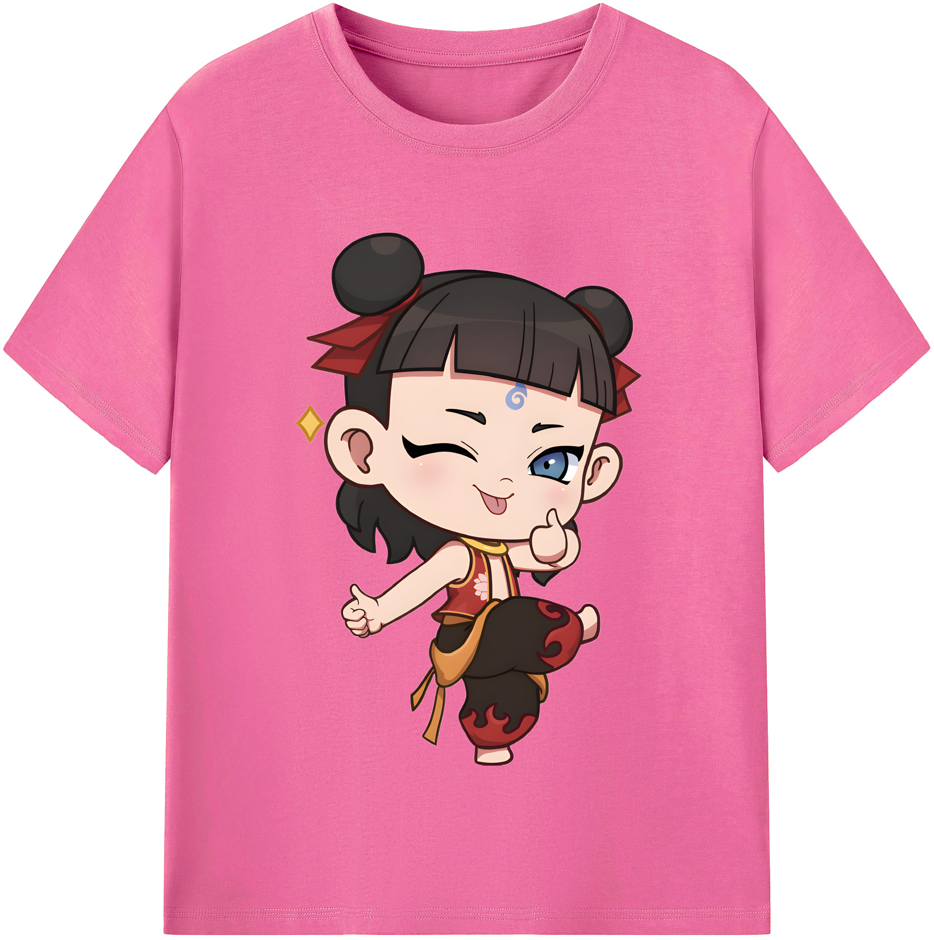（画像用） Ne Zha 2 ナタ 魔童の大暴れ レディースカジュアルプリントTシャツ（綿100％）